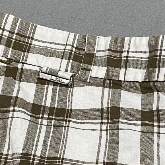 Lauren Active Ralph Lauren Womens Golf Set White Polo Brown Plaid Shorts XL 10 - Picture 11 of 12